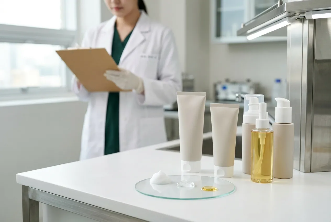 Cleansing foam, gel, and oil product samples