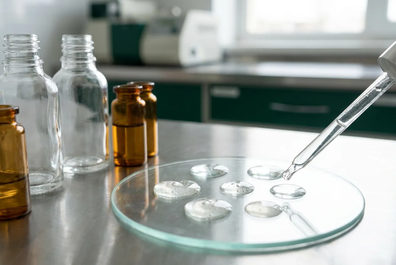 Serum and ampoule formulation samples with varying viscosity